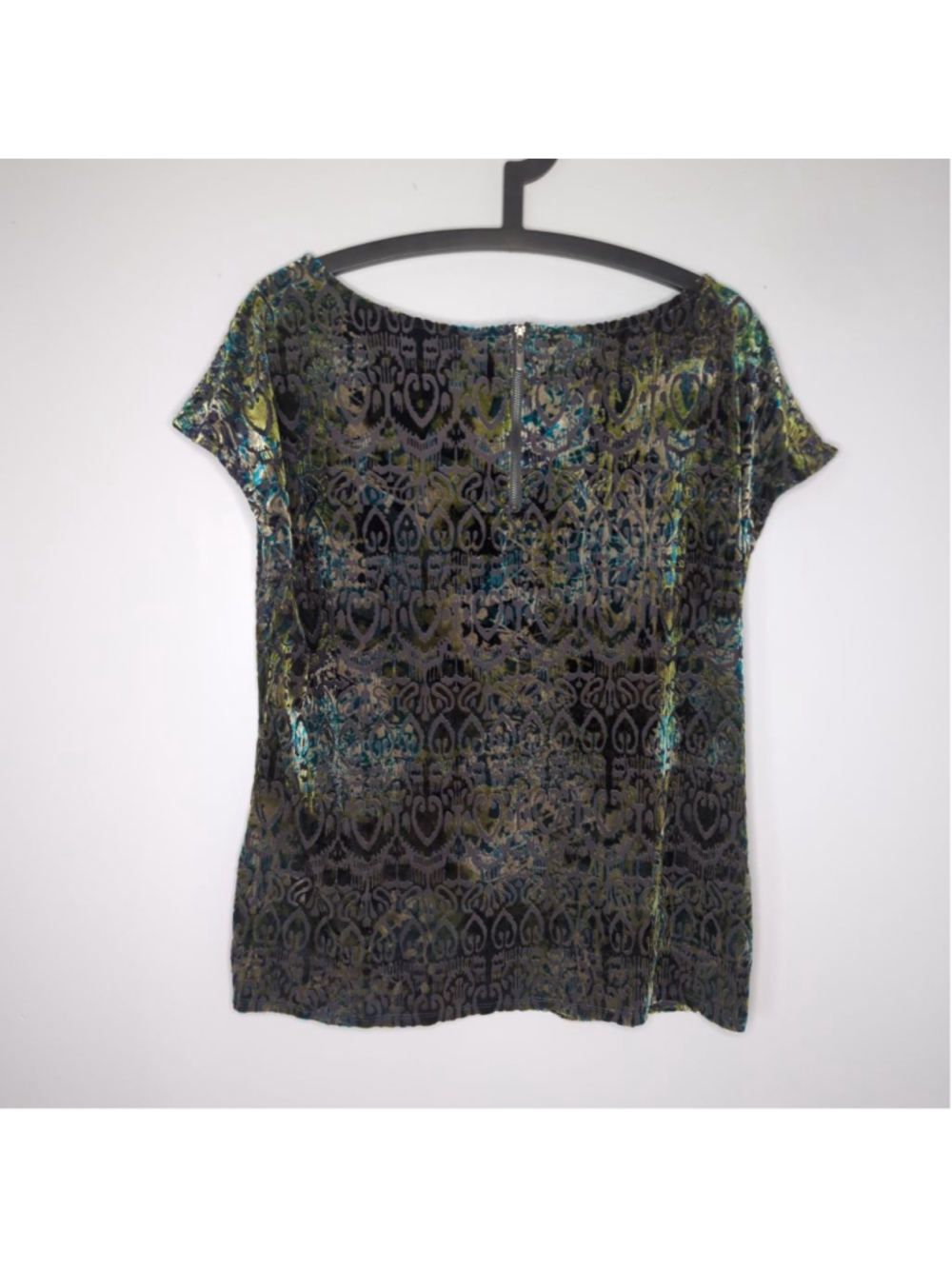 Reitmans Vintage 90s/Y2K Velvet Burnout Paisley Top Sz L Whimsigoth Romantic - Picture 9 of 12